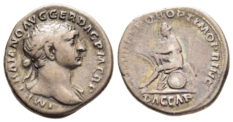 TRAJAN (98-117). Denarius. Rome.

Obv: IMP TRAIANO AVG GER DAC P M TR P.
Laureat...
