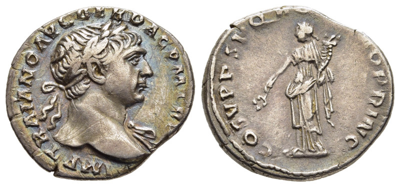 TRAJAN (98-117). Denarius. Rome.

Obv: IMP TRAIANO AVG GER DAC P M TR P.
Laureat...