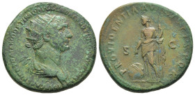 TRAJAN (98-117). Dupondius. Rome.

Obv: IMP CAES NER TRAIANO OPTIMO AVG GER DAC PARTHICO P M TR P COS VI P P.
Radiate and draped bust right.
Rev: PROV...