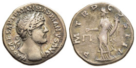 HADRIAN ( 117-138). Denarius (Silver). Uncertain eastern mint.

Obv: IMP CAESAR TRAIAN HADRIANVS AVG.
Laureate bust right; slight drapery.
Rev: P M TR...
