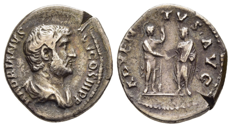 HADRIAN (117-138). Denarius. Rome.

Obv: HADRIANVS AVG COS III P P.
Bare-headed ...