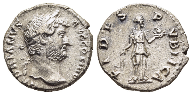 HADRIAN (117-138). Denarius. Rome.

Obv: HADRIANVS AVG COS III P P.
Laureate bus...