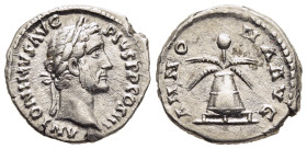 ANTONINUS PIUS (138-161). Denarius. Rome.

Obv: ANTONINVS AVG PIVS P P TR P COS III.
Laureate head right.
Rev: ANNONA AVG.
Modius with four grain ears...