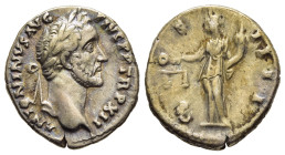 ANTONINUS PIUS (138-161). Denarius. Rome.

Obv: ANTONINVS AVG PIVS P P TR P XII.
Laureate head right.
Rev: COS IIII.
Aequitas standing facing, head le...