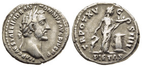 ANTONINUS PIUS (138-161). Denarius. Rome.

Obv: IMP CAES T AEL HADR ANTONINVS AVG PIVS P P.
Laureate head right.
Rev: TR POT XV COS IIII / PIETAS.
Pie...