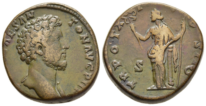 MARCUS AURELIUS (Caesar, 139-161). Sestertius. Rome.

Obv: AVRELIVS CAES ANTON A...