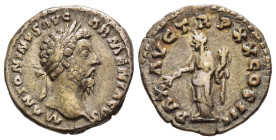 MARCUS AURELIUS (161-180). Denarius. Rome.

Obv: M ANTONINVS AVG ARMENIACVS.
Laureate head right.
Rev: PAX AVG TR P XX COS III.
Pax standing left, hol...