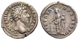 MARCUS AURELIUS (161-180). Denarius. Rome.

Obv: M ANTONINVS AVG ARMENIACVS.
Laureate head right.
Rev: PIETAS AVG TR P XX COS III.
Pietas standing lef...