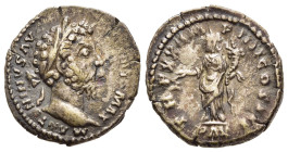 MARCUS AURELIUS (161-180). Denarius. Rome.

Obv: M ANTONINVS AVG ARM PARTH MAX.
Laureate head right.
Rev: TR P XX IMP IIII COS III // PAX.
Pax standin...