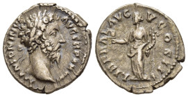 MARCUS AURELIUS (161-180). Denarius. Rome.

Obv: M ANTONINVS AVG TR P XXIII.
Laureate head right.
Rev: LIBERAL AVG V COS III.
Liberalitas standing lef...