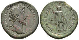 MARCUS AURELIUS (161-180). Sestertius. Rome.

Obv: M AVREL ANTONINVS AVG ARMENIACVS P M.
Laureate head right.
Rev: TR POT XIX IMP II COS III / S - C.
...