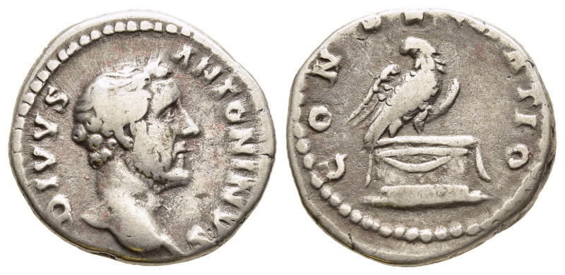 DIVUS ANTONINUS PIUS (Died 161). Denarius. Rome. Struck under Marcus Aurelius.

...