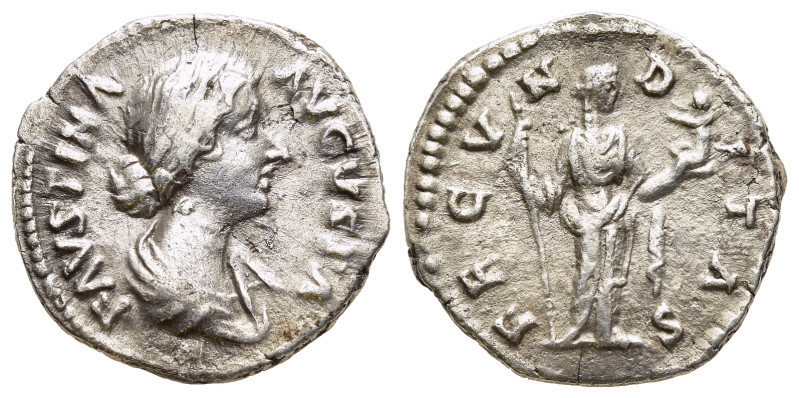 FAUSTINA II (Augusta, 147-175). Denarius. Rome.

Obv: FAVSTINA AVGVSTA.
Draped b...