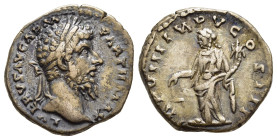 LUCIUS VERUS (161-169). Denarius. Rome.

Obv: L VERVS AVG ARM PARTH MAX.
Laureate head right.
Rev: TR P VIII IMP V COS III.
Aequitas standing left, ho...