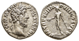 COMMODUS (177-192). Denarius. Rome.

Obv: M COMM ANT P FEL AVG BRIT.
Laureate head right.
Rev: P M TR P XIII IMP VIII COS V P P.
Genius standing left,...