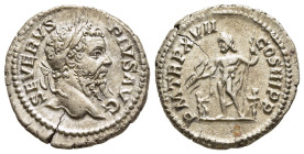 SEPTIMIUS SEVERUS (193-211). Denarius. Rome.

Obv: SEVERVS PIVS AVG.
Laureate head right.
Rev: P M TR P XVII COS III P P.
Jupiter standing left with s...