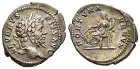 SEPTIMIUS SEVERUS (193-211). Denarius. Rome.

Obv: SEVERVS PIVS AVG.
Laureate head right.
Rev: FORTVNA REDVX.
Fortuna seated left on throne, holding r...