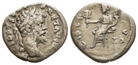 SEPTIMIUS SEVERUS (193-211). Denarius. Emesa.

Obv: IMP CAE L SEP SEV PERT AVG COS II.
Laureate head right.
Rev: LIBE R AVG. 
Liberalitas seated left,...