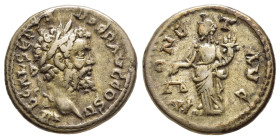 SEPTIMIUS SEVERUS (193-211). Denarius. Emesa.

Obv: IMP CA L SEP SEV PER AVG COS II.
Laureate head of Septimius Severus to right. 
Rev: MONET AVG.
Mon...