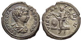 CARACALLA (198-217). Denarius. Rome.

Obv: ANTONINVS AVGVSTVS.
Laureate, draped and cuirassed bust right.
Rev: VICT AETERN.
Victory advancing left, ho...