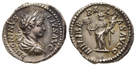 CARACALLA (198-217). Denarius. Rome.

Obv: ANTONINVS PIVS AVG.
Laureate and draped bust right.
Rev: LIBERALITAS AVG IIII.
Liberalitas standing left, h...