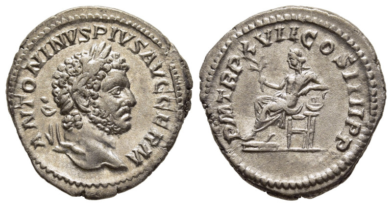 CARACALLA (198-217). Denarius. Rome.

Obv: ANTONINVS PIVS AVG GERM.
Laureate hea...