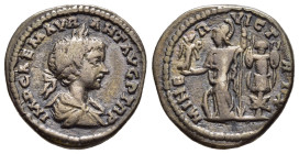 CARACALLA (198-217). Denarius. Laodicea ad Mare.

Obv: IMP CAE M AVR ANT AVG P TR P.
Laureate and draped bust right.
Rev: MINER VICTRIX.
Minerva stand...