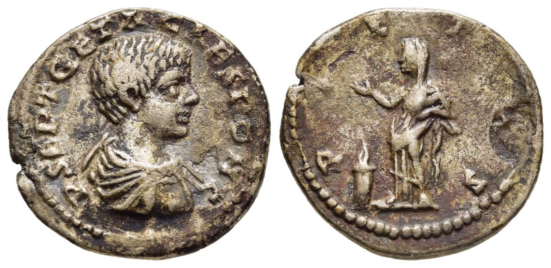 GETA (Caesar, 198-209). Denarius. Laodicea ad Mare.

Obv: P SEPT GETA CAES PONT....