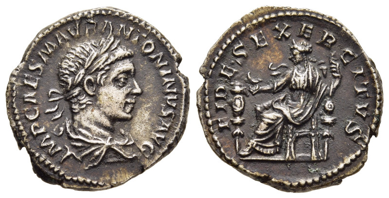 ELAGABALUS (218-222). Denarius. Rome.

Obv: IMP CAES ANTONINVS AVG.
Laureate and...