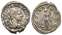 ELAGABALUS (218-222). Denarius. Rome.

Obv: IMP ANTONINVS PIVS AVG.
Laureate and draped right.
Rev: FORTVNAE AVG.
Fortuna standing left, holding rudde...
