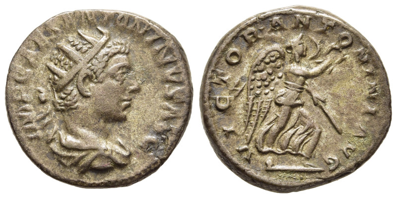 ELAGABALUS (218-222). Antoninianus. Rome.

Obv: IMP CAES ANTONINVS AVG.
Radiate ...