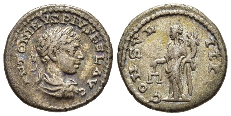 ELAGABALUS (218-222). Denarius. Antioch.

Obv: ANTONINVS PIVS FEL AVG.
Laureate,...