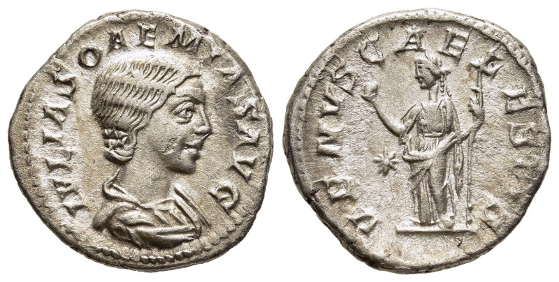 JULIA SOAEMIAS (Augusta, 218-222). Denarius. Rome.

Obv: IVLIA SOAEMIAS AVG.
Dra...