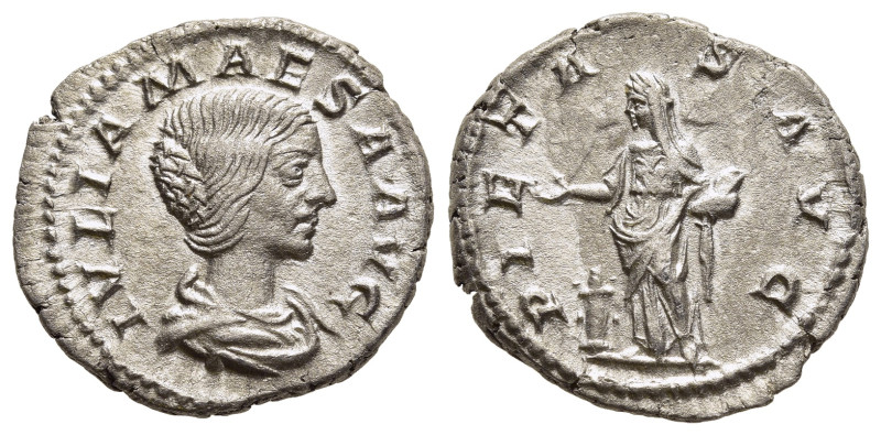 JULIA MAESA (Augusta, 218-224/5). Denarius. Rome.

Obv: IVLIA MAESA AVG.
Draped ...