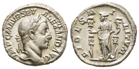 SEVERUS ALEXANDER (222-235). Denarius. Rome.

Obv: IMP C M AVR SEV ALEXAND AVG.
Laureate head right.
Rev: FIDES MILITVM.
Fides standing facing, head l...