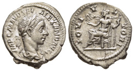 SEVERUS ALEXANDER (222-235). Denarius. Rome.

Obv: IMP C M AVR SEV ALEXAND AVG.
Laureate and draped bust right.
Rev: IOVI VLTORI.
Jupiter seated left ...