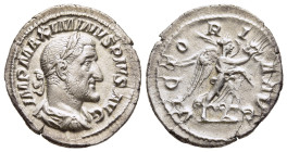 MAXIMINUS THRAX (235-238). Denarius. Rome.

Obv: IMP MAXIMINVS PIVS AVG.
Laureate, draped and cuirassed bust right.
Rev: VICTORIA AVG.
Victory advanci...