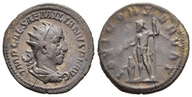 AEMILIAN (253). Antoninianus. Rome.

Obv: IMP AEMILIANVS PIVS FEL AVG.
Radiate, draped and cuirassed bust right.
Rev: IOVI CONSERVAT.
Jupiter standing...