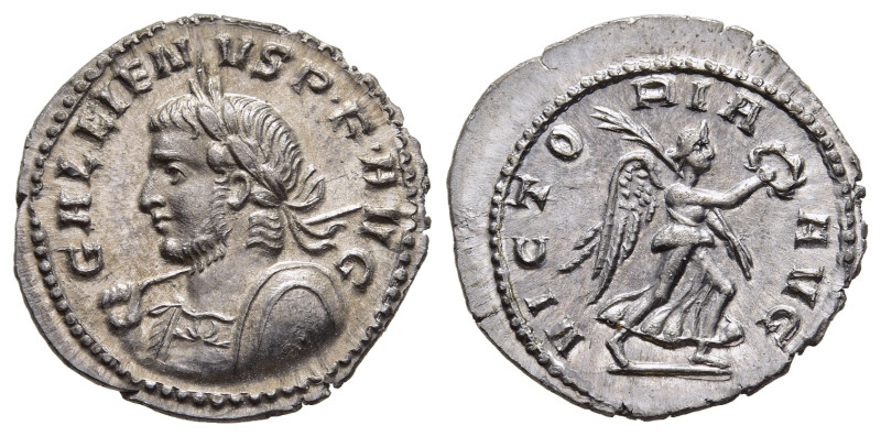 GALLIENUS. "Quinarius" (lead/tin). Berlin Museum restrike. Dies by Carl Wilhelm ...