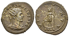 CLAUDIUS II GOTHICUS (268-270). Antoninianus. Smyrna.

Obv: IMP C M AVR CLAVDIVS AVG / •.
Radiate, draped and cuirassed bust right; seen from the rear...