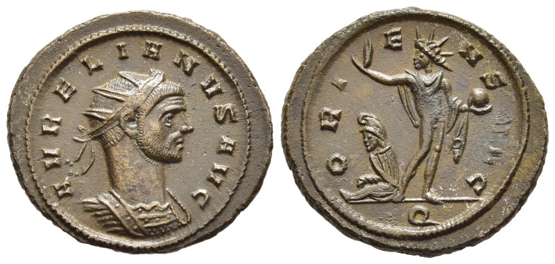 AURELIAN (270-275). Antoninianus. Mediolanum.

Obv: AVRELIANVS AVG.
Radiate and ...