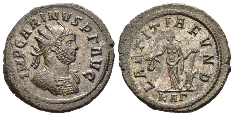 CARINUS (283-285). Antoninianus. Rome.

Obv: IMP CARINVS P F AVG.
Radiate and cu...