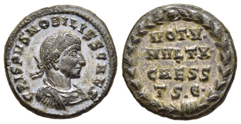 CRISPUS (Caesar, 316-326). Follis. Thessalonica.

Obv: CRISPVS NOBILISS CAES.
La...