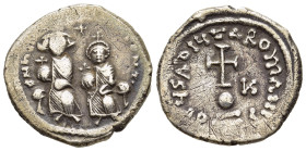 HERACLIUS with HERACLIUS CONSTANTINE (610-641). Hexagram. Constantinople.

Obv: δδ NN ҺЄRACILЧS ЄT ҺЄRA CONST.
Heraclius and Heraclius Constantine sea...