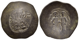 ALEXIUS III ANGELUS-COMNENUS (1195-1203). Trachy. Constantinople.

Obv: + KЄ ROHΘЄI / IC - XC.
Facing bust of Christ Emmanuel.
Rev: Alexius and St. Co...