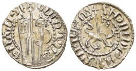 CILICIAN ARMENIA. Hetoum I and Zabel (1226-1270). Tram.

Obv: Zabel and Hetoum standing facing one another, heads facing, each wearing crown and holdi...
