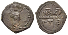 CRUSADER STATES. Antioch. Roger of Salerno (Regent, 1112-1119). Follis.

Obv: IC - XC.
Christ standing facing, raising hand in benediction.
Rev: DNE -...