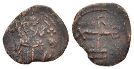 CRUSADER STATES. Cyprus. Richard I 'the Lionheart', King of England (1189-1199). Tetarteron.

Obv: Crowned facing bust, holding cross-tipped sceptre a...