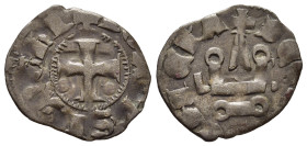 CRUSADER STATES. Frankish Greece. Achaia. Jean de Anjou- Gravina (1322-1333). Denier Tournois. Glarenza (modern Kyllini in Elis).

Obv: +IOANS P ACHI,...