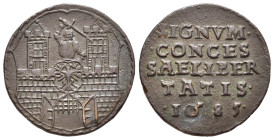 CZECHIA, BÖHMEN- MÄHREN. Prag, Stadt. Kupfermarke/ Torzeichen für die Prager Neustadt, 1585.

Donebauer 4784. Neumann 475.

Condition: Sehr schön, rep...